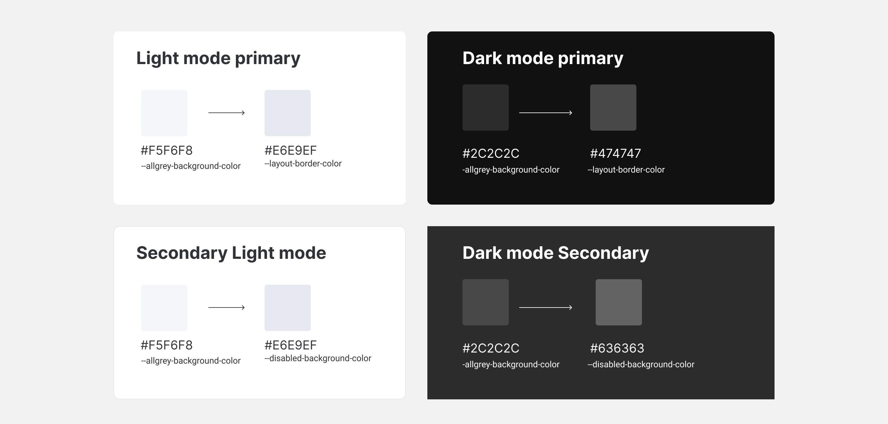 Color tokens for loading and motion